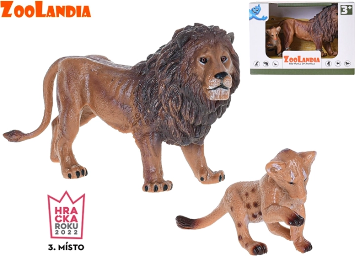 Zoolandia lion avec son petit figurines 8,5–13 cm en boîte