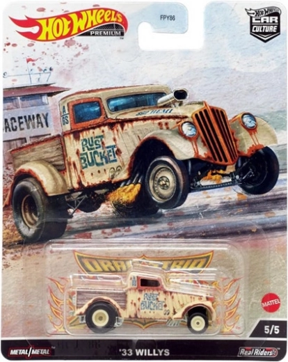 Hot Wheels Premium 1933 Willys Rust Bucket – modèle de collection en métal