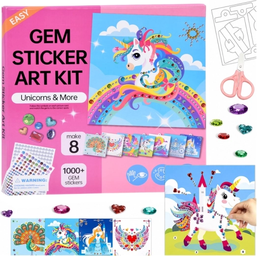 Coffret enfant de mosaïque diamant pour décorer des images avec des cristaux (8 images)