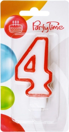 Bougie d’anniversaire chiffre 4 rouge
