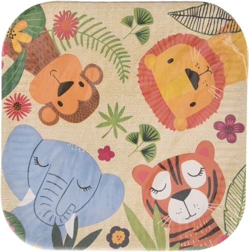 Assiettes de fête en papier Jungle 23 × 23 cm, 10 pcs