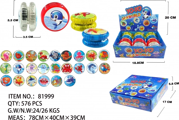 Yoyo avec effets lumineux 5,5 cm – motif mer