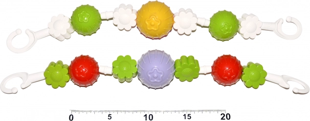 Chaîne de poussette fleurs et boules