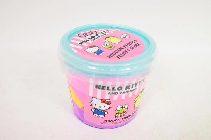 Hello Kitty et ses amis : slime fluffy dans un seau avec surprise (mini figurine)