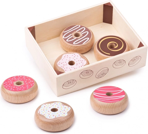 Boîte en bois avec donuts Bigjigs Toys
