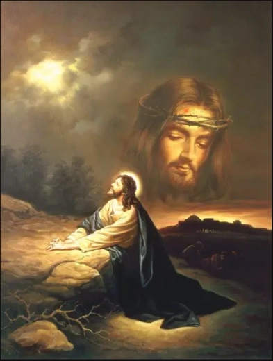 Peinture diamant – Prière de Jésus dans le désert 30 × 40 cm