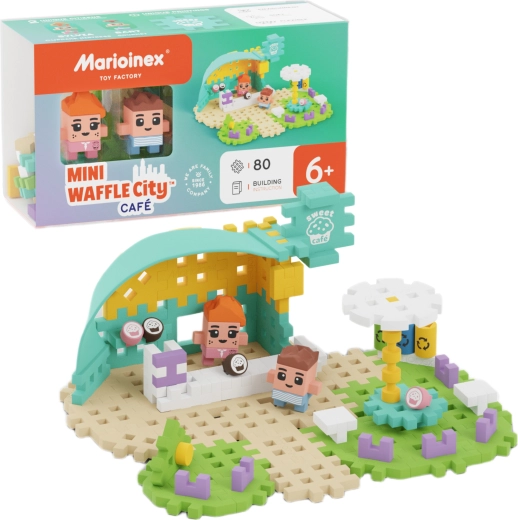 Kit de construction Marioinex Mini Waffle City Café – café, 80 pièces