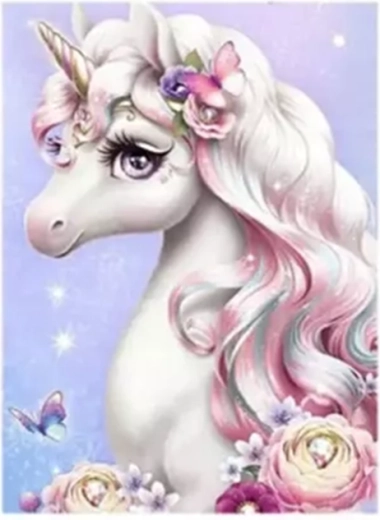 Norimpex Peinture par numéros Licorne mignonne 40 × 50 cm