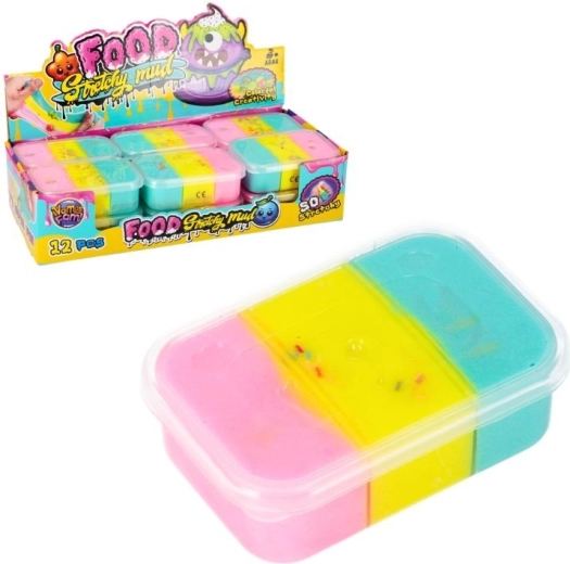 Slime de modelage tricolore dans une boîte pratique