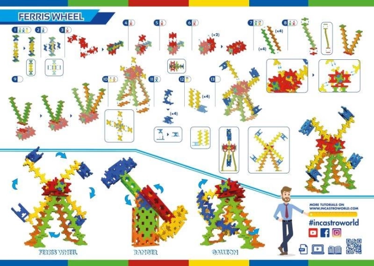 3 modèles dans 1 set : grande roue, galéone, ranger
