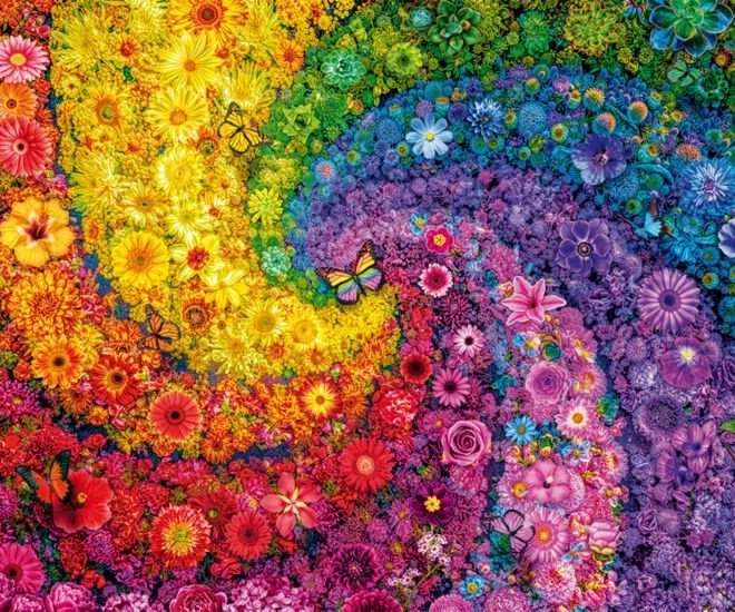 Puzzle Couleurs tourbillonnantes en fleur 2000 pièces