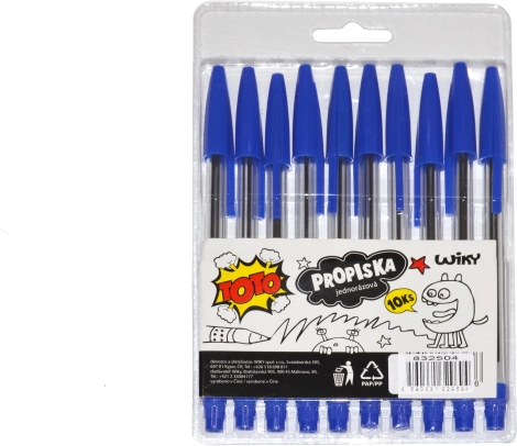 Stylos jetables TOTO - recharge bleue, 10 pièces
