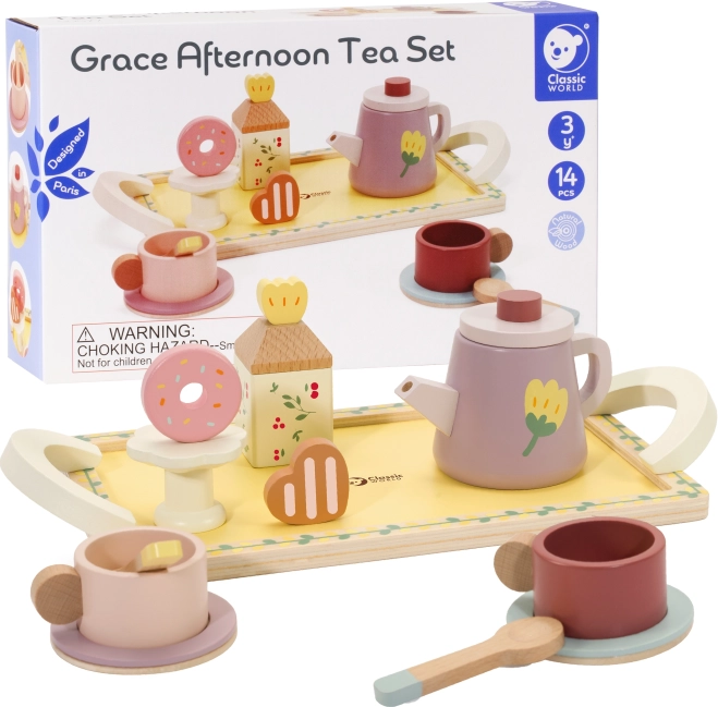 Ensemble de thé en bois et desserts pour enfants