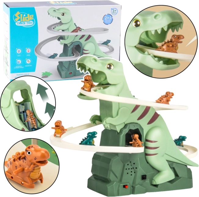Montagnes russes dinosaures avec lumières et sons – set interactif à assembler