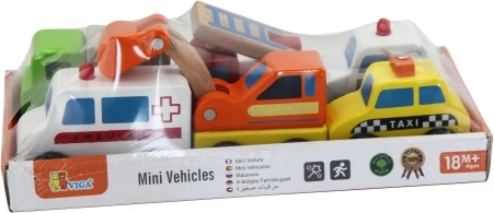 Set de petites voitures en bois