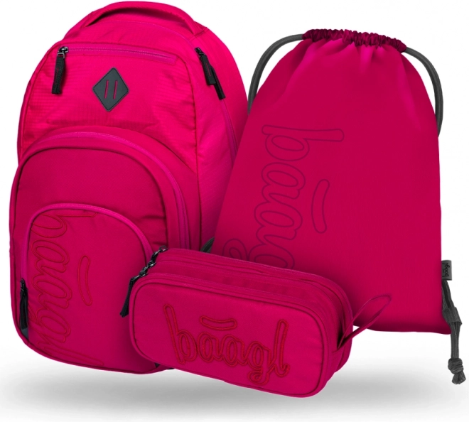 Baagl 3 Ensemble Coolmate Ruby: sac à dos, trousse et sac