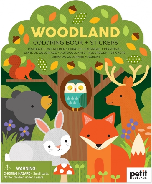 Livre de coloriage avec autocollants Dans la forêt de Petit Collage