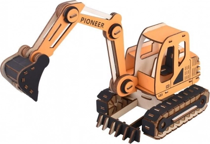 Woodcraft puzzle 3D en bois pelleteuse orange