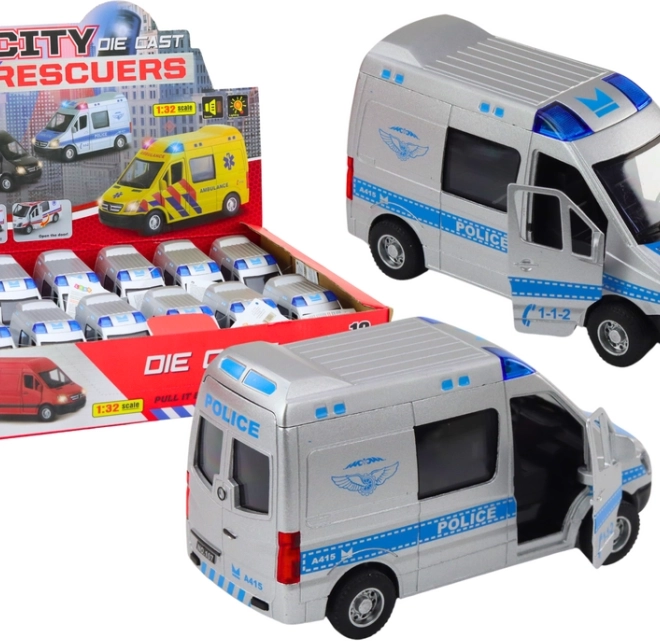 Voiture de police 1:32 avec portes ouvrantes, lumières et sons