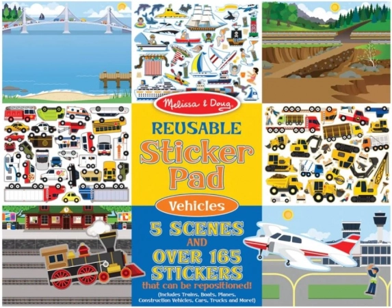 Melissa & Doug - autocollants réutilisables Véhicules