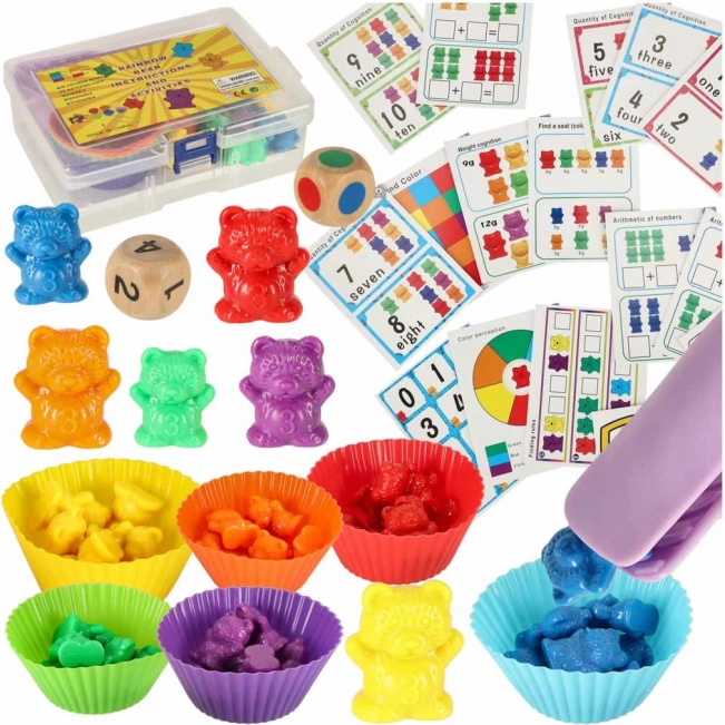 Ours Montessori – ensemble pour apprendre à compter et les couleurs, 44 pièces