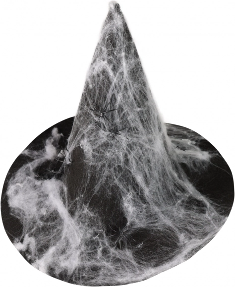 Chapeau de sorcière avec toile d'araignée pour adultes