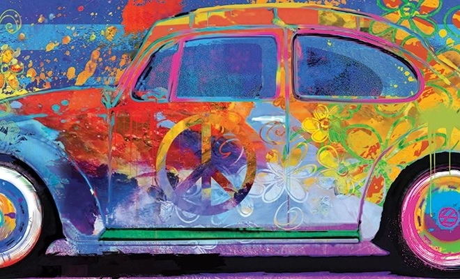 Puzzle panoramique coloré Volkswagen Coccinelle 1000 pièces