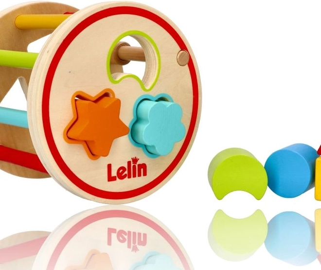 Boîte de tri ronde en bois avec formes Lelin