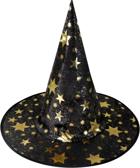 Chapeau de sorcier pour enfant avec étoiles dorées