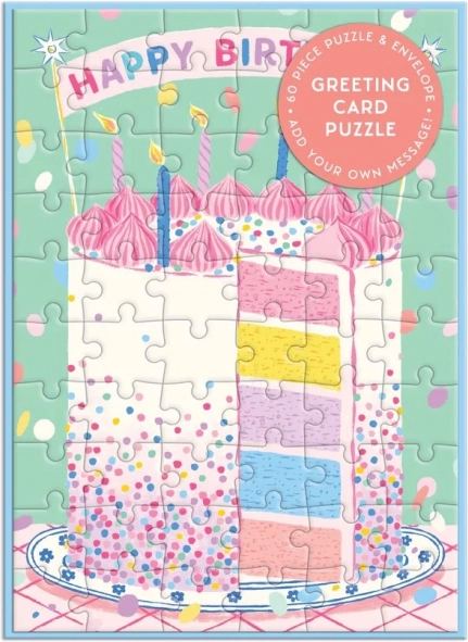 Carte puzzle d'anniversaire Galison 60 pièces