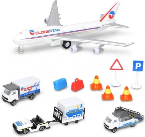 Set de jeu aéroportuaire avec avion et véhicules de service Dickie