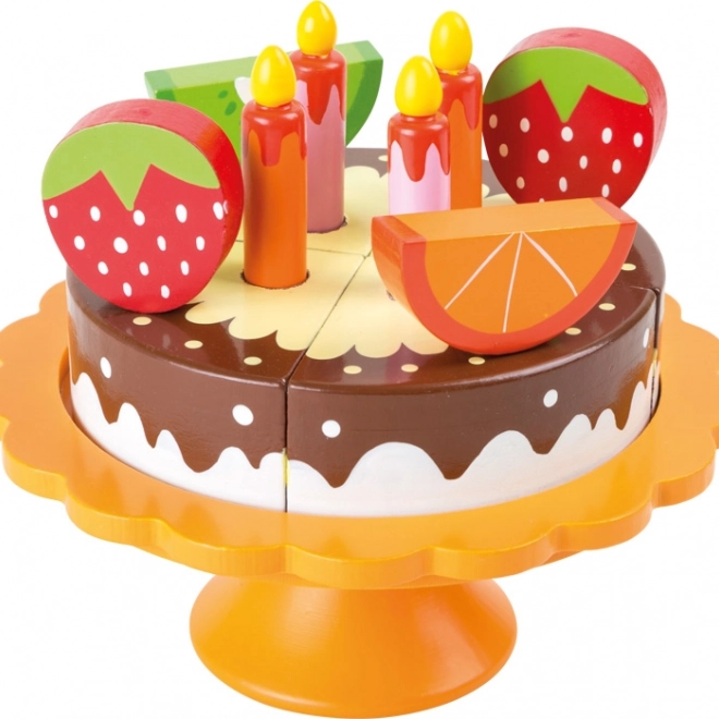 Small Foot Gâteau d'anniversaire en bois et aux fruits