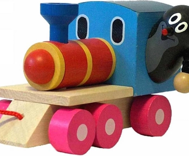 Locomotive en bois à tirer avec la Petite Taupe