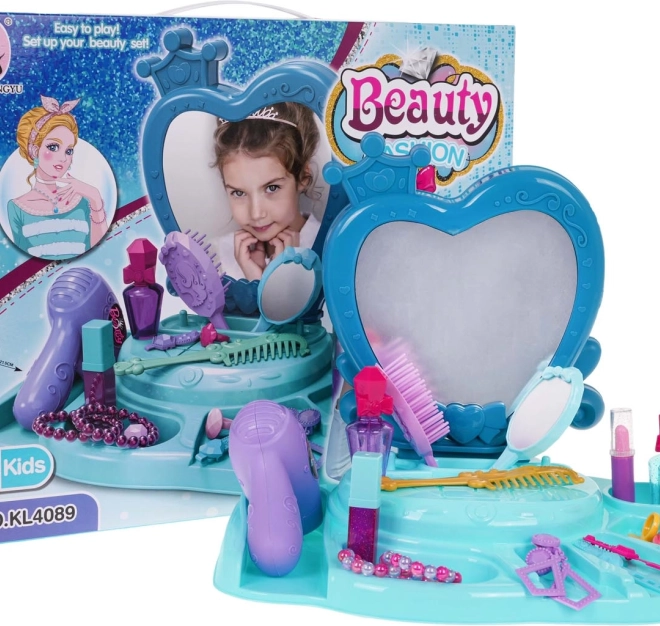 Coiffeuse Enfant Beauty Fashion Bleue avec accessoires