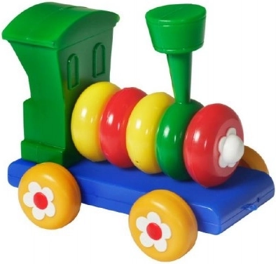 train en plastique coloré pour enfants avec anneaux