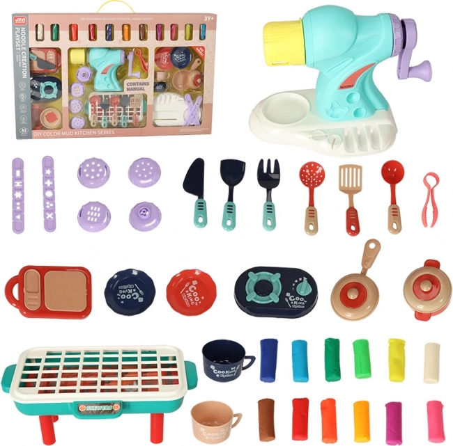 Ensemble de cuisine de jeu avec pâte à modeler pour enfants, 44 pièces