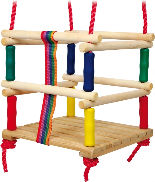 Balançoire pour enfants en bois avec arceau de sécurité SMALL FOOT