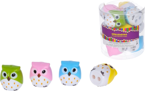 Taille-crayon double avec réservoir – chouette