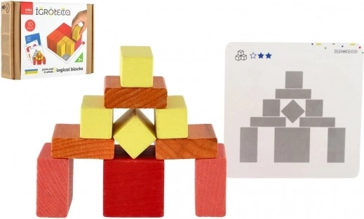 Jeu de construction et casse-tête en bois 2 en 1 pour enfants