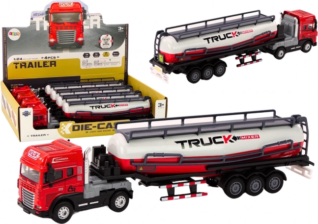 Camion avec remorque-citerne 1:24 avec lumières et sons