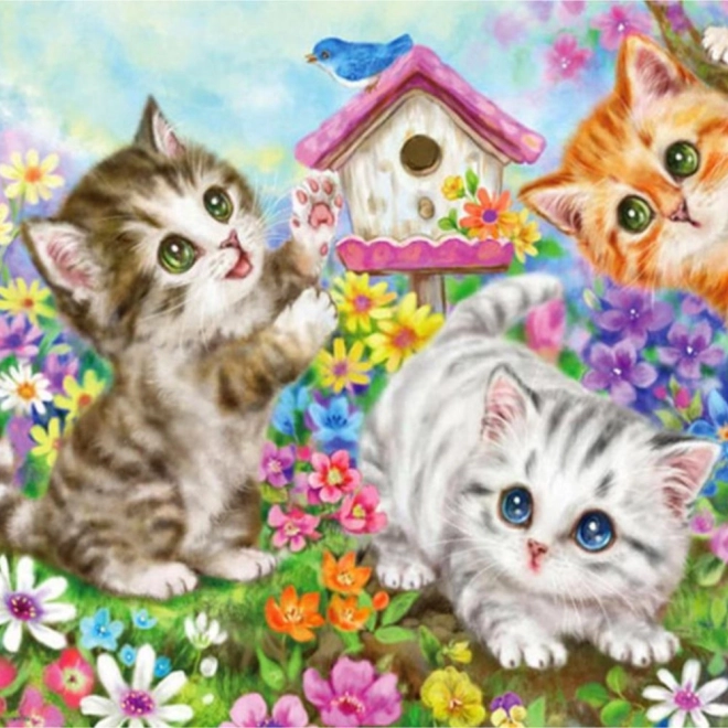 Peinture diamant Partie de chats 30x40 cm