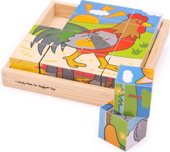 Cubes d'images de la ferme Bigjigs Toys