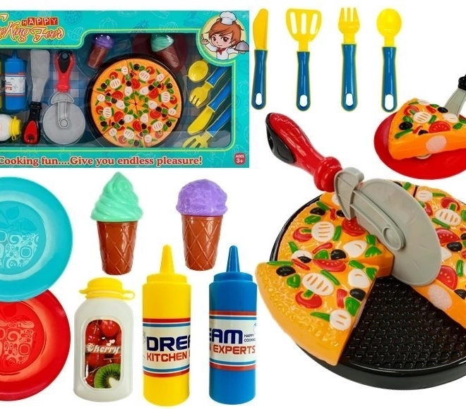 set de cuisine pour enfants pizza et glace 20 pièces