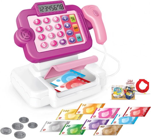 Caisse enregistreuse électronique Mini Marché - rose