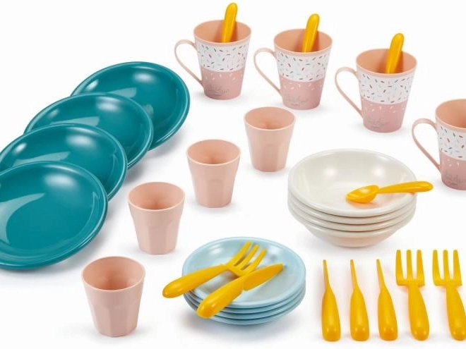 Ensemble de vaisselle en plastique coloré pour pique-nique