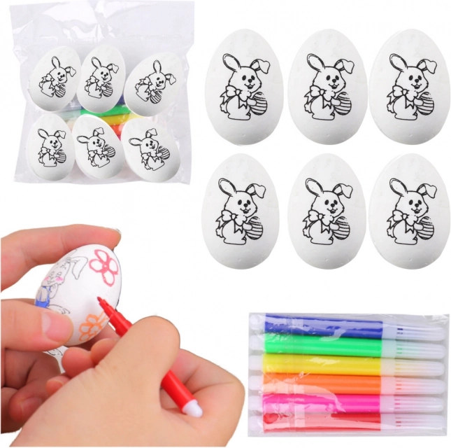 Œufs de Pâques en polystyrène avec lapin