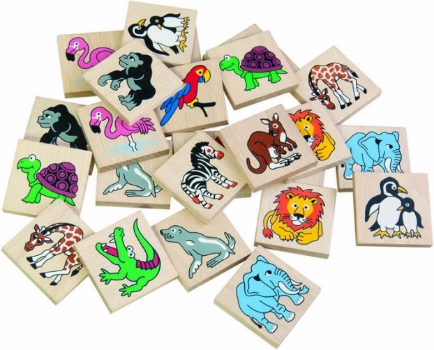 Detoa jeu de mémoire en bois zoo
