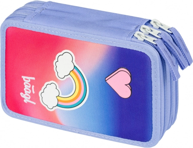 BAAGL trousse scolaire triple arc-en-ciel, violet-rose