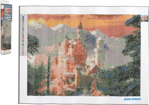 Broderie diamant NORIMPEX – Neuschwanstein en hiver 30 × 40 cm