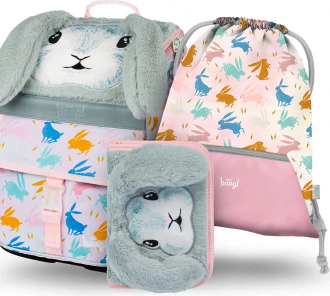 Set scolaire BAAGL Zippy Bunny – cartable, trousse et sac